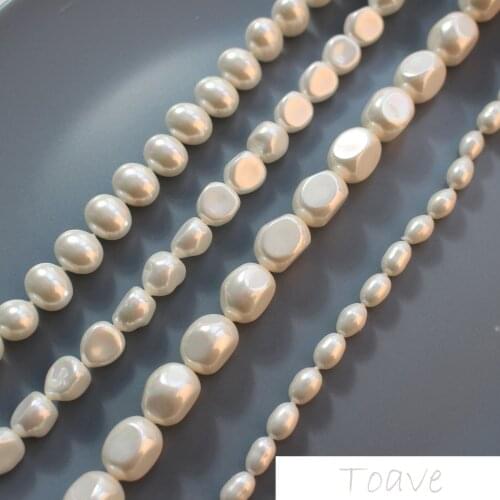 Natural bead material irregular oval shaped egg shaped straight hole diy bracelet necklace material accessories