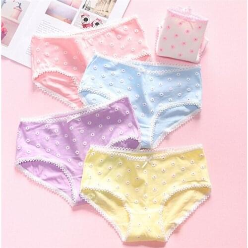 7 Pcs Cotton Underwear for Girls 2019 New Children Soft Panties Teenages Candy Color Briefs TWY-010-7P