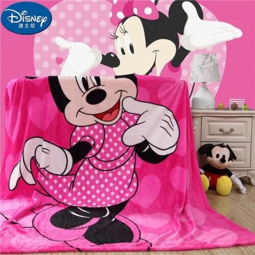 Diseney Blanket Mickey Minnie train Soft Flannel Cartoon for Children on Bed Sofa Couch children woolen blanket