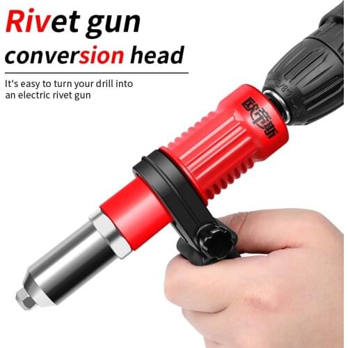 Electric Rivet Gun 2.4mm-4.8mm Rivet Nut Gun Drill Adapter Cordless Riveting Tool Insert Nut Pull Rivet Tool Woodworking DIY