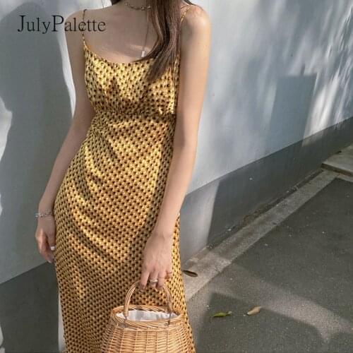 JulyPalette French Print Spaghetti straps Dress Elegant Women Strapless Party Dress Summer Casual High Waist Long Dress Vestidos