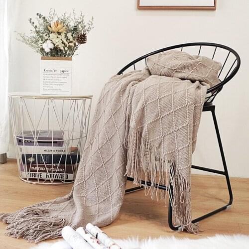 Nordic Knitted Throw Thread Blanket on the Sofa Plaid Travel Soft Towel Bed Blankets Bedding Cover Back to School