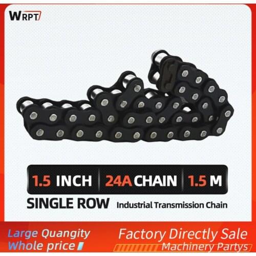 1Pcs 1.5Inch 24A Industrial Chain Drive chain Single Row, Steel short pitch roller chain,Sturdy and Durable
