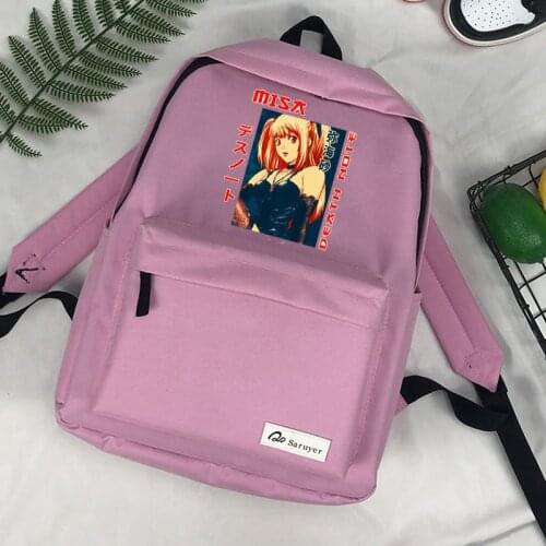 Death Note Shinigami Ryuk Misa Manga Yagami l mochilas anime kawaii 2021 travel borse da donna girl backpack