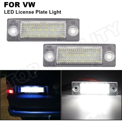 For VW Golf MK5 Jetta Touran Passat B5.5 B6 Caddy MK3 Transporter T5 Car LED Number License Plate Light Canbus 2X