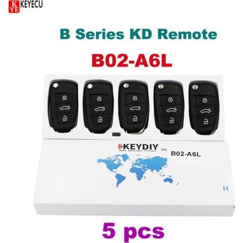 KEYECU 5PCS Universal Remotes B-Series for KD900 KD900+,KEYDIY Remotes for B02-A6L