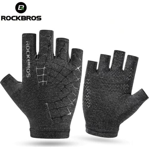 ROCKBROS Ice Silk Gloves Touch Screen Gloves Riding Bike Bicycle Half Full Finger Gloves Summer Men Cycling UV Protection Gloves