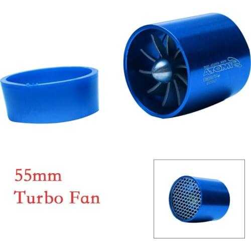 55mm Car Air Intake Turbonator Single Fan Turbine Super Charger Gas Fuel Saver Turbo Super Charger Fuel Saver