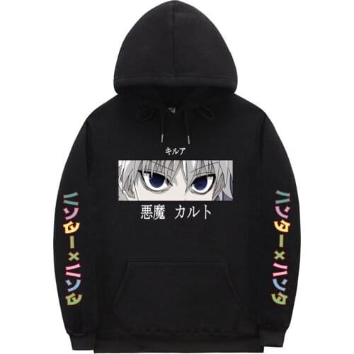 Japan Anime Pullover Hoodie Streetswear Tops Hunter X Hunter Mens Hoodie Hisoka Sweatshier Kurapika Gon Hisoka Hoodies Pullover
