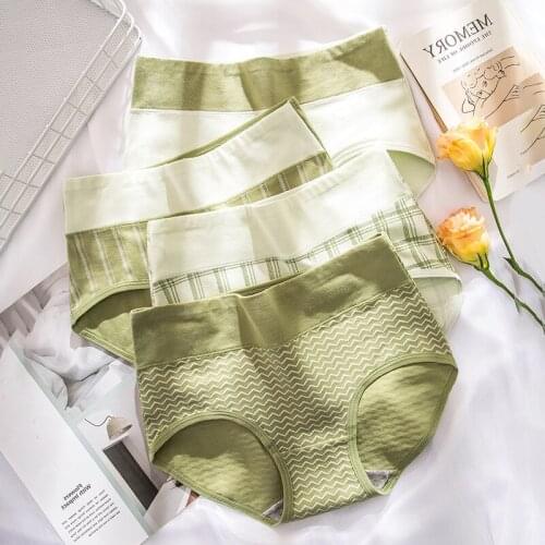 High Waist Printed Large Cotton Womens Traceless Underwear Thongs Cotton Soild Plus Size Panties For Women Underwear