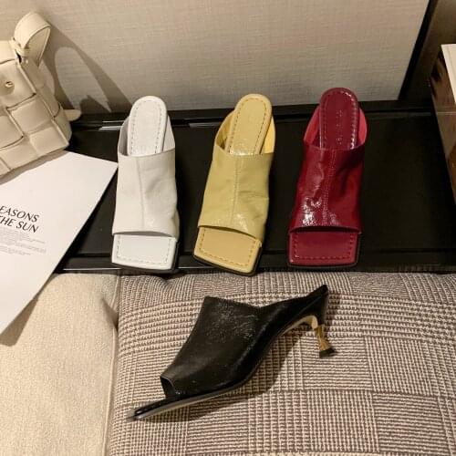 A clearance coach high-heeled slippers women wear open-toed sandals female fish mouth 2021 new fashion shoes muller