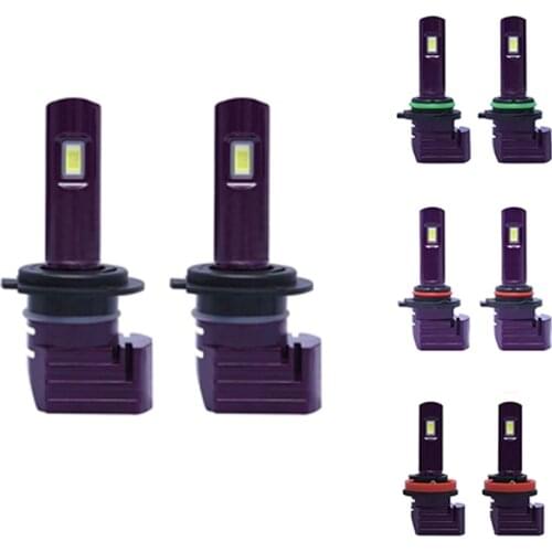 1 Pair Purple X11 Mini LED Car Headlight Light Bulbs LED Car Lamps with 6500K 1860 CSP LED Chip 72W 10000LM