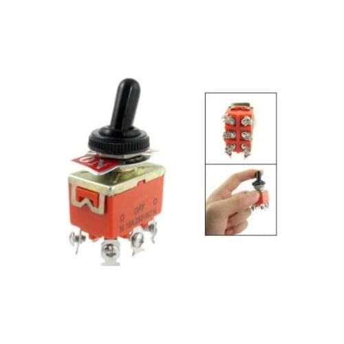 1pcs New 15A/250VAC on/off/on 3 Position DPDT Toggle Switch with Waterproof Boot LW