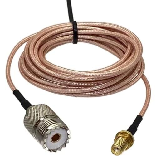 1Pcs RG316 SMA Female Jack Nut Bulkhead to UHF SO239 Female Connector RF Coaxial Jumper Pigtail Cable For Antenna 4inch~20M