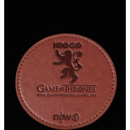 100pcs customized logo pu leather coaster; OEM coaster; artificial leather cup pad; coaster; promotional cup mat bm01