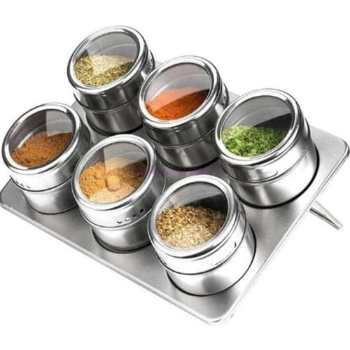 100pcs Spice Jar Set Stainless Steel salt shaker Pepper Sprayer for spices Rack Seasoning Box kitchen Condiment Container