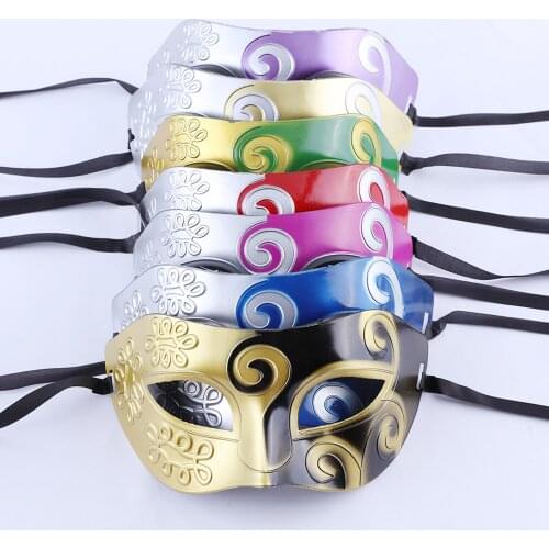 Halloween Carnival Retro 14 Pcs Unisex Half Masquerade Mask Eye Mask Fancy Party Jazz Performing Hard Plastic Carved Festival