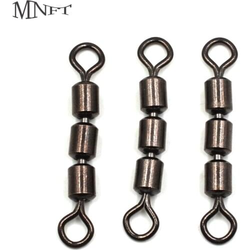 MNFT 5Pcs 3 Rollers Saltwater Swivels Roller Three-section swivel Leader Lure Jigs Line Connector Fishing Accessories