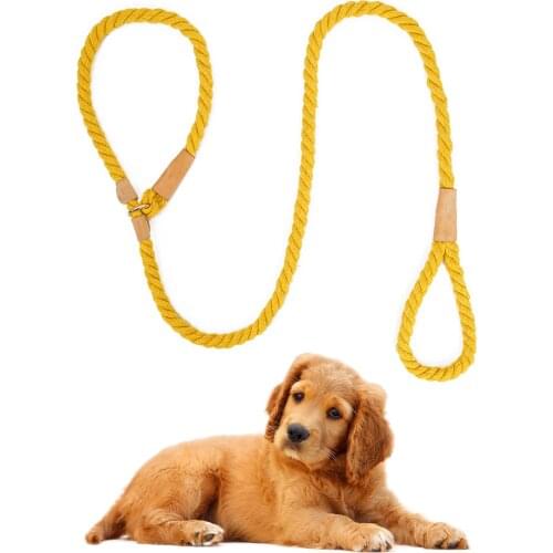 6 Colors Optional Dog Slip Rope Leash Sturdy Cotton Rope Leash Dog Training Leash 5.6 Feet Adjustable Loop