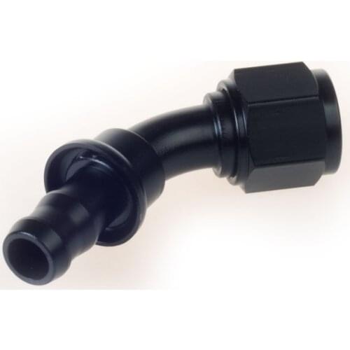 Aluminium an8 45/180 Degree Aluminum Swivel Oil/Fuel/Air/Gas Line Hose End Fitting black