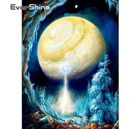 Evershine Diamond Embroidery Planet Handwork Diamond Painting Scenery Rhinestone Pictures Diamond Mosaic Needlework Decoration
