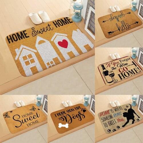 Flannel Door Mat Cartoon Printed Floor Mat Rugs Non-slip Doormats For Outdoor Bathroom Kitchen Carpets Home Decoration 40*60cm