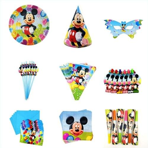 Mickey Mouse Boys Birthday Party Tableware Party Supplies Festival Favors For Boys Girls Baby Shower