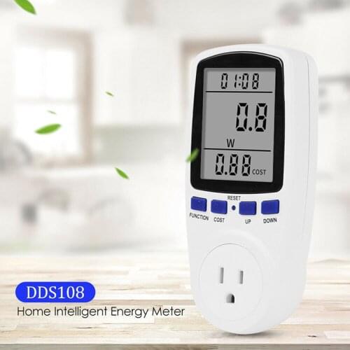 New Power Meter Plug in Electricity Analyzer Monitor Socket Voltage White LCD Display 110V Wattmeter Electrical Instruments Tool