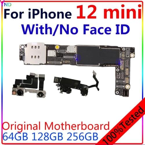 Original Unlocked For iPhone 12 Mini Mainboard Support OS Update Free iCloud Motherboard GSM WCDMA 4G 5G LTE board Full Working