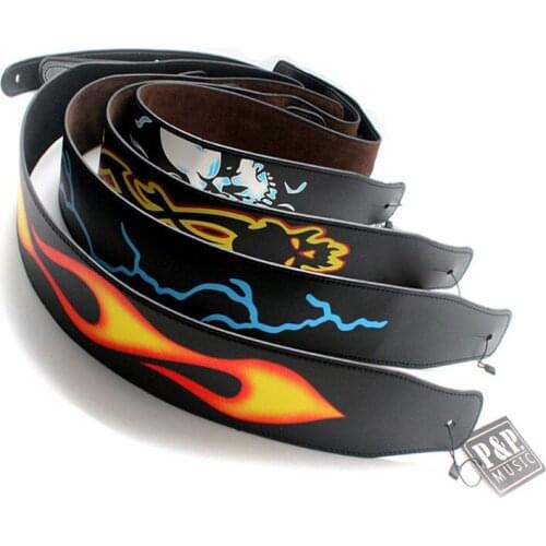 1pcs printing PU leather guitar strap for electric Bass Guitar shoulder strap Musical instrument guitar accessories parts