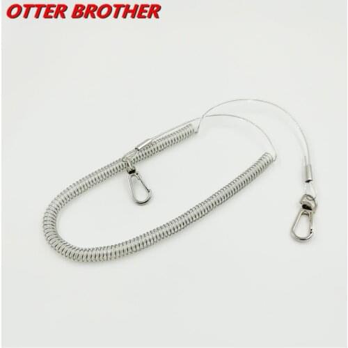 Fishing Tackle Accessories Fishing Security Rope 3M 1PCS Fishing Coiled Lanyard Safety Rope Set Wire Steel Inside Attached Tool