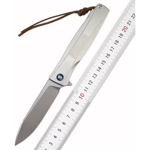P60 S35VN Steel Folding Knife Titanium Alloy Handle Outdoor Hunting Camping Survival Tactics Pocket Fruit Knife EDC Tool