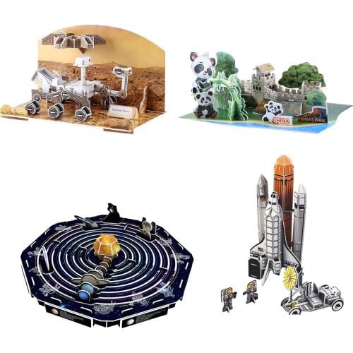 Solar System 3D Puzzle Eight Planet Zoo Rocket Jigsaw Puzzle Education Toy Assembled Building Model Puzzle Toys For Children