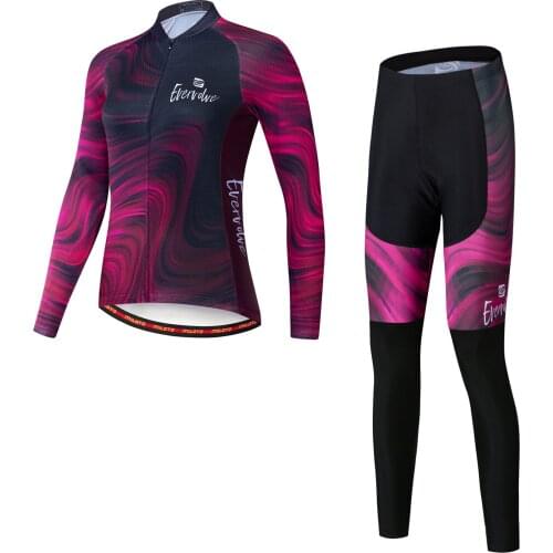 Spring Womens Urban Outdoor Mountain Bike Sports Shirt Soft and Comfortable Long Sleeve Backstrap Cycling Dress Set