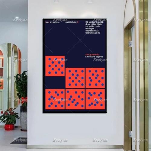 Exhibition Poster Op Kinetic Objects 1965 by Gerhard von Graevenitz.Modern Home Decor Prints Wall Art Canvas Modular Pictures