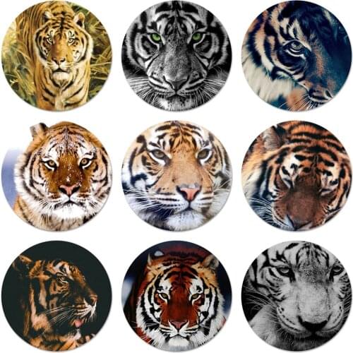 Animal tiger Icons Pins Badge Decoration Brooches Metal Badges For Backpack Decoration 58mm