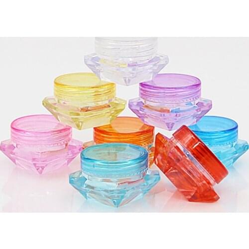 10Pcs/Lot Refillable Bottle Cosmetic Container Makeup Cream Nail Art Lip Balm Containers For Storage Travel Portable Plastic Jar