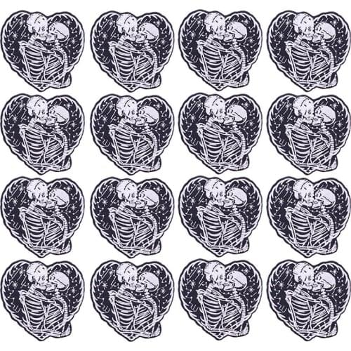 Pulaqi 10PCS Hippie Rock Skull Patch Hippie Wholesale Patches Iron On Patches For Clothing Punk Wholesale Dropship Custom Patch