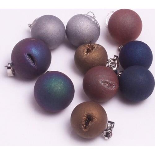 12pcs Multicolour 100% Real Natural Lucky Smiley Face Agates Geode Stone Onyx Blessing Charms Pendants for Jewelry Making Free