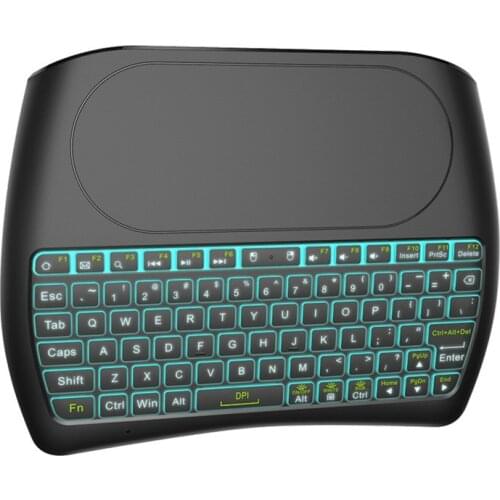 2.4GHz Mini Wireless Keyboard 7 Colors Backlit I8 English Russian Air Mouse Touchpad Controller for Android TV Box PC