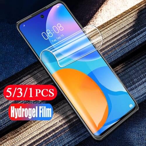 5-1Pcs soft full cover Not Glass for huawei p smart plus 2018 pro 2019 Z S 2021 2020 hydrogel film phone screen protector film