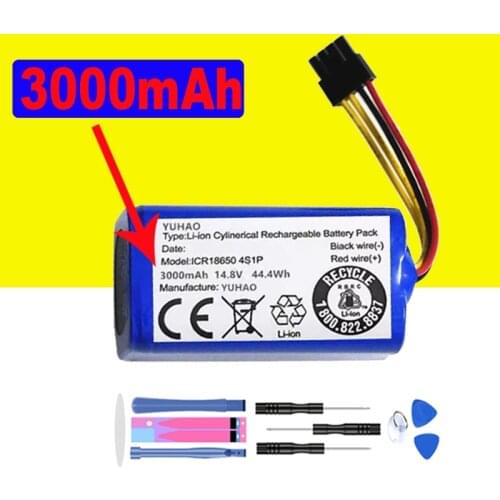 14.8V 3000mAh Battery for Proscenic Cocoa Smart 780T,790T,Summer P1S P2S,Jazz,Kaka Robot Vacuum Cleaner Li-Ion Rechargeable