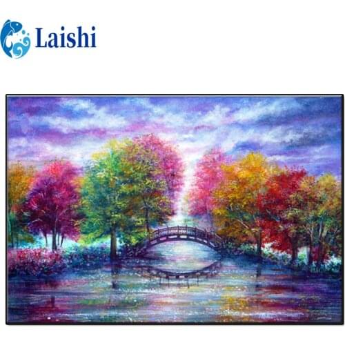 Diamond embroidery Abstract graffiti, landscape tree, bridge full drill Square Diamond painting Cross Stitch Rhinestone mosaic