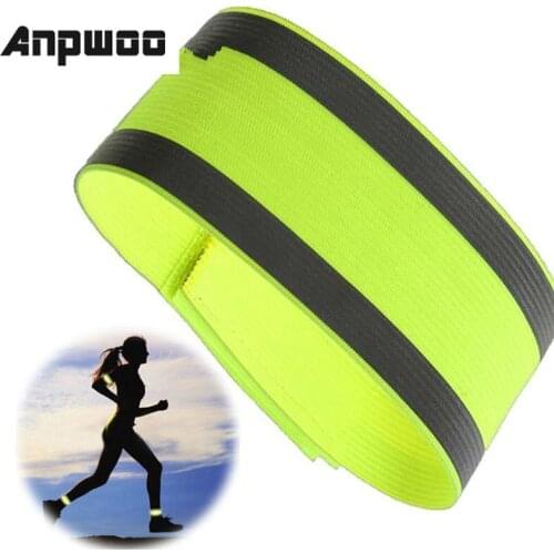 ANPWOO Outdoor Sports Bicycle Night Running Bike Safety Reflective Arm Band Belt Reflective Material Strap
