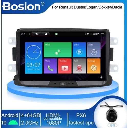 DSP PX6 1 Din Android 10 Car Radio For Dacia/Sandero/Duster/Renault/Captur/Lada/Xray 2/Logan 2 Auto Multimedia Player RAM 4G