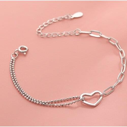 Hollow Heart-shaped Bracelet Chain Charm For Women Fashion Tassel Geometric New Punk Trend Femme Vintage Jewelry Gift BOYULIGE