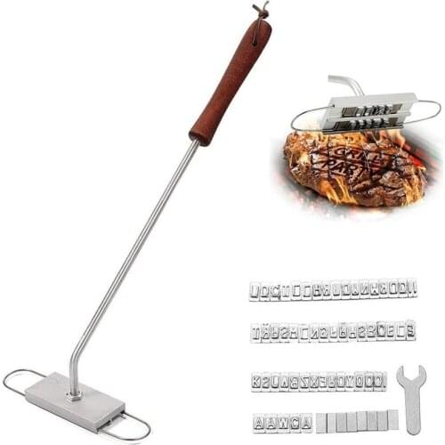 Barbecue Branding Iron Creative 55 Letters DIY Signature Name Marking Stamp Tool BBQ Meat Iron Kitchen Gadgets Bakery Accessorie
