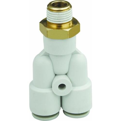 Free shipping Pneumatic fittings part Male Brass thread U type connector in various size for different PU hose/ Nylon hose