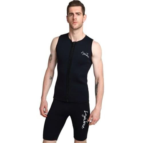Black Men Women Unisex Wetsuits Vest 3MM Neoprene Sleeveless Wetsuit Vest Swimwear for Diving Surf Windsurf Kitesurfing