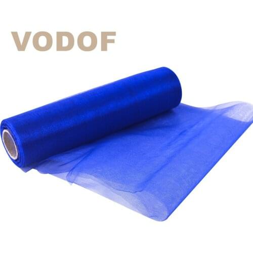 48cm 20meters Wedding Table Runner Decoration Yarn Roll Crystal Tulle Organza Sheer Gauze Element Casamento Favors Supplies